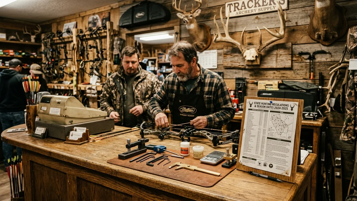 New Jersey Archery Pro Shop Counter Display with Field Regulations Flyer